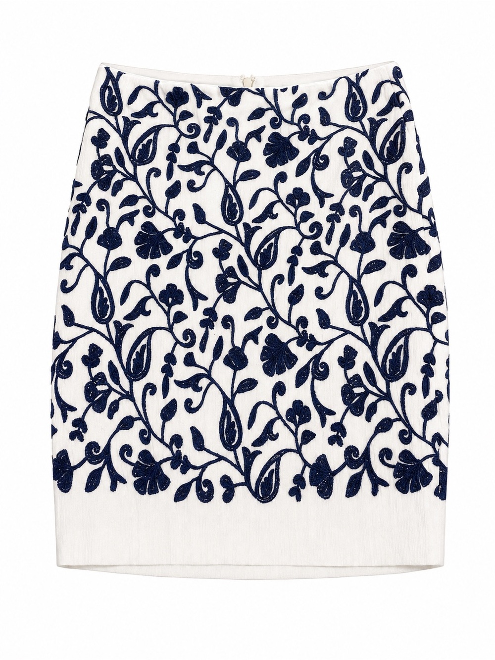 Talbots petites navy and white pencil skirt